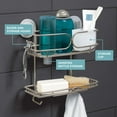 thumbnail image 6 of Zenna Home No Rust Shower Caddy, Adhesive or Suction Mount, Power Grip Pro, 2 Shelf, Stainless Steel, 6 of 7