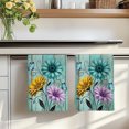 thumbnail image 7 of Teal Rustic Farmhouse Kitchen Towels Set of 4, Country Turquoise Floral Daisy Absorbent Dish Towels for Kitchen, Microfiber Hand Towel, Quick Drying Tea Towel for Cleaning Decorative Dishcloths, 7 of 7