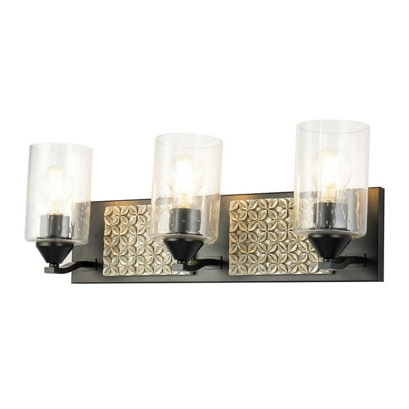 Lucas McKearn Arcadia 3-light Metal Bath Vanity Light in Matte Black/Silver