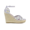 thumbnail image 3 of BLISSFUL STEP Women's Espadrille Wedge Heel Wedge Sandals Purple Yellow 9, 3 of 7