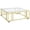 Gold, variant on Adri Square Glass Top Coffee Table with Casters Black Nickel