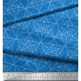 thumbnail image 2 of Soimoi Blue Georgette Viscose Fabric Star Tetrahedron Geometric Print Fabric by the Yard 42 Inch Wide, 2 of 3