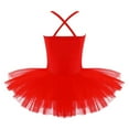thumbnail image 2 of Yartina Girls Sequined Ballet Dance Dress Tutu Skirted Leotard Princess Dress Red 7-8, 2 of 7