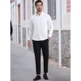 thumbnail image 2 of DARING DIVA Men's Soft Long Sleeve Button Down Business Formal Dress Shirt S White, 2 of 5