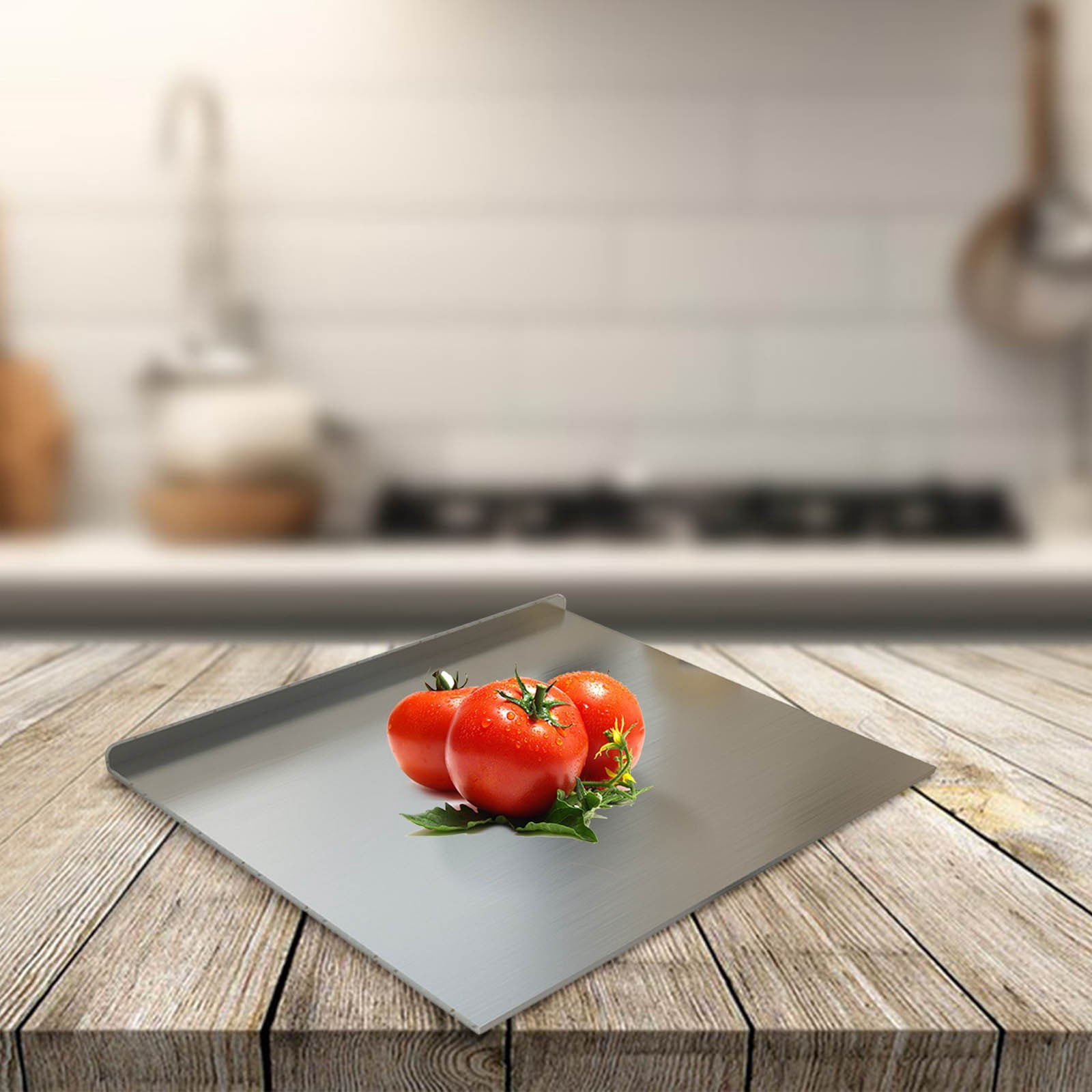 YFGEFTR Stainless Steel Cutting Board for Kitchen, Chopping Boards for Countertop, Thickened Rust-Proof Hygienic, for Meat, Fruits, Vegetables, Bread, and Baking Small Cutting Boards