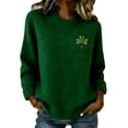 thumbnail image 4 of Oversized Knit Pullover Sweater Soft Loose Fit Casual Long Sleeve Crewneck Top Cozy Winter Fall Yarn Summer Celebration! ,Dark Green,XXL, 4 of 4