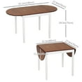 thumbnail image 3 of HOMCOM 55" Wood Kitchen Table, Drop Leaf Tables for Small Spaces, Brown, 3 of 10