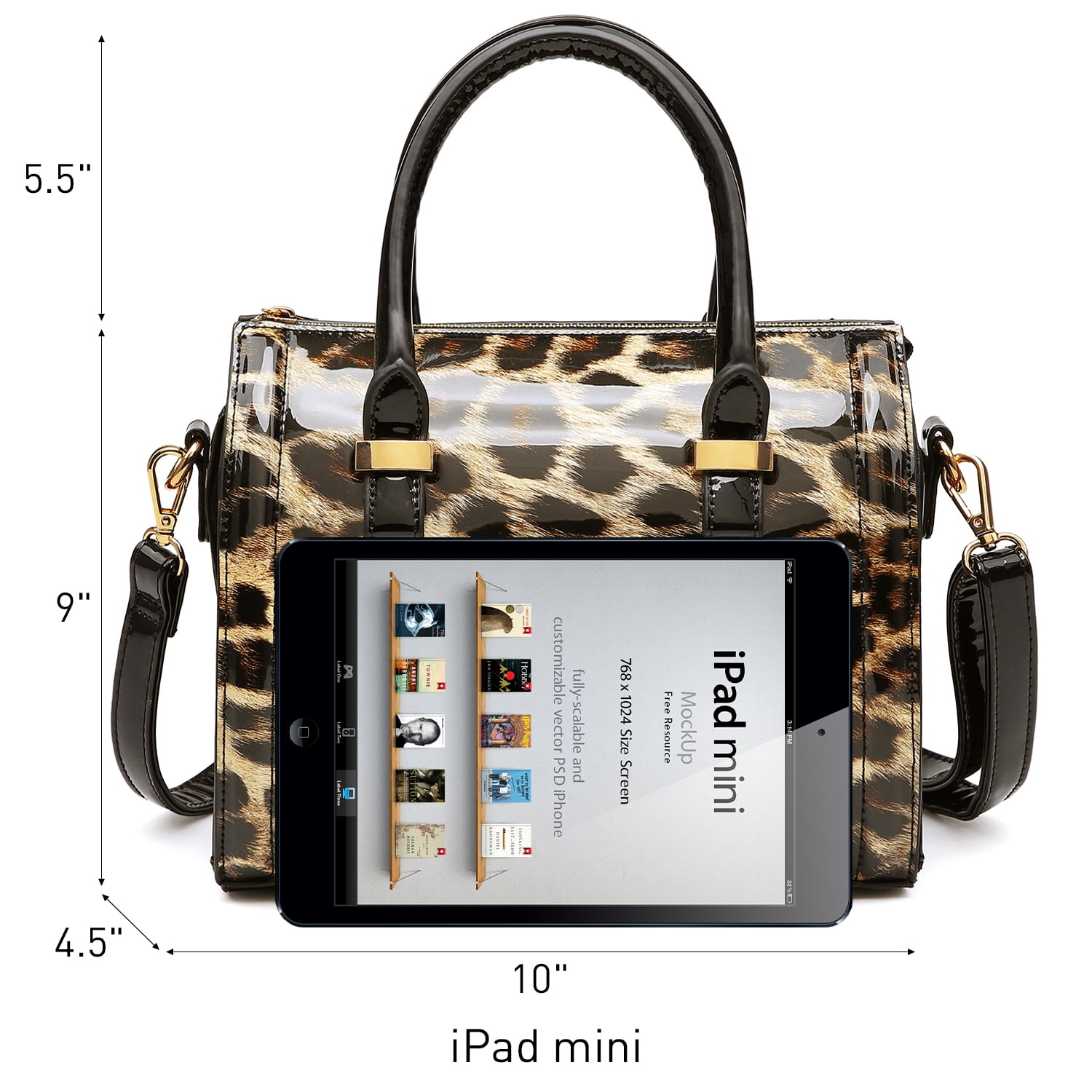 Shiny Patent Faux Leather Handbags Barrel Top Handle Purse Satchel Bag Shoulder Bag for Women