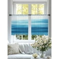 thumbnail image 4 of Abstract Sea Sheer Curtains 45 Inches Long 2 Panels Blue Theme Gradient Watercolor Ocean Scenery Light Filtering Semi Sheer Window Curtains Drapes for Bedroom Living Room 52"x45", 4 of 7