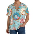 thumbnail image 3 of Sigee Colorful Donut Print Men's Shirts Casual Button Down Short Sleeve Summer Beach Shirt Hawaiian Vacation Shirts Tee Shirt-X-Large, 3 of 7