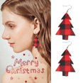 thumbnail image 1 of CEHVOM Christmas Fashion Trend Personality Leather Pattern Drop Earrings Jewelry Gift, 1 of 5