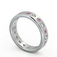 thumbnail image 2 of 0.80 Ct Round Cut Real Pink Sapphire Diamond Shiny Eternity Band for Wedding 14K White Gold Size 11.5, 2 of 7