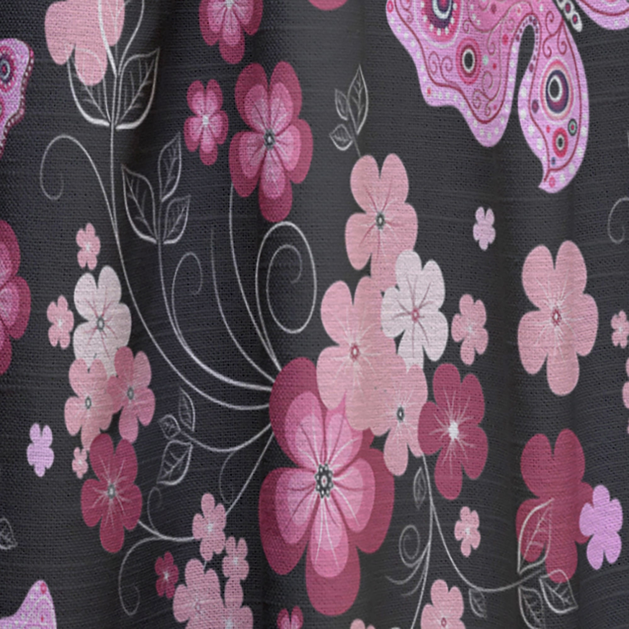 Designart 'Bituminous Bloom XVI' Floral Curtain Panel