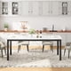thumbnail image 1 of 71-pulgada industrial grande rectangle dining mesa con metal legs, round corners - ideal para de madera conference escritorio para dining & sala de estar (mesa only), 1 of 7