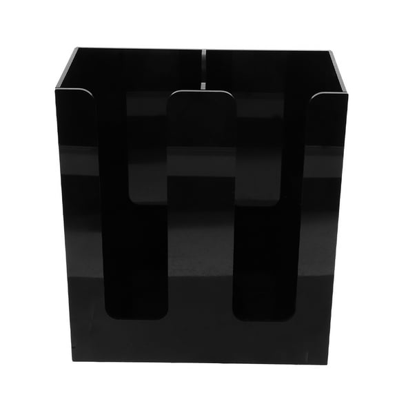 Topbathy Cup Organizer 1Set Acrylic Black Double Compartment Modern Cup and Lid Dispenser for Home Party