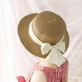 thumbnail image 3 of Baywell Kid Girl Straw Hat Toddler Summer Beach Hats with Bowknot Sun Protection Hats for Kids Girls Khaki, 3 of 6