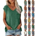 thumbnail image 7 of FAIWAD Womens Summer Tops Casual Cap Sleeve Summer V Neck Shirts Loose Sleeveless Basic Workout Tank Tops, 7 of 7
