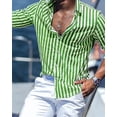 thumbnail image 3 of Camisa de hombre de moda 2024 con estampado de rayas de manga larga, ropa social de lujo para hombre, hawaiana, elegante, clásica, de moda, tallas S a 5XL, 3 of 5