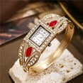 thumbnail image 6 of New Square Diamond-Encrusted Bracelet V-shaped Water Drop Gemstone Women's Quartz Watch, 6 of 7