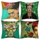 thumbnail image 1 of Funda de almohada inspirada en Frida Kahlo, cojines de silla con arte mexicano vibrante con diseño de pintura al óleo, tela de mezcla de lino transpirable para la decoración de su hogar, cremallera, 1 of 5