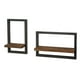 thumbnail image 3 of Estantes flotantes, juego de estantes de almacenamiento y exhibición, estantes de pared de madera, decoración de pared para oficina 2 piezas negras, 3 of 8