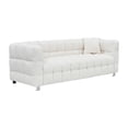 thumbnail image 6 of PORKISS 80" Sofa Couch for Living Room, Comfy Teddy Fleece Extra Deep Seat Couches with 2 Comfortable Pillows, Beige, 6 of 8