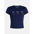 thumbnail image 5 of Social Edition Women's Americana Flag and Bows Graphic Tee, Sizes XXS-XXL, 5 of 5