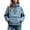 Blue, variant on Casual Sporty Hooded Jacket And Windbreaker for Women Lightweight Outerwear with Adjustable