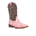 thumbnail image 2 of Roper Girls Glitter Floral Embroidered Square Toe Cowboy   Mid Calf Boots, 2 of 5