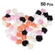 thumbnail image 5 of 50 rosas artificiales de imitación, adornos de flores realistas para ramos de boda, dulces, flores decorativas (blanco, naranja, blanco lechoso, negro, rosa claro, 10 unidades cada una), 5 of 5