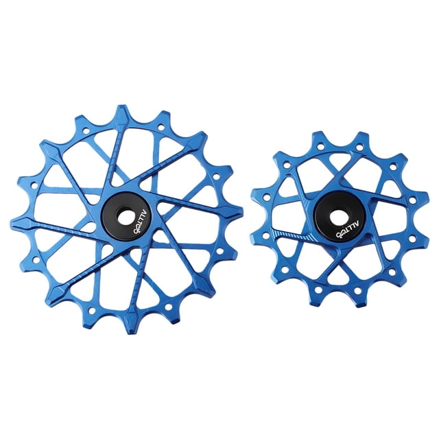 GLFILL 2Pcs Bike Rear Derailleur Pulley Wheels 12T+16T Pottery Ball Bear Bearing For Sram Bicycle Rear Derailleur Guide Wheel Accessory Blue