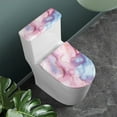 thumbnail image 2 of COEQINE Pink Blue Marble Toilet Lid Dust Cover 2 Pcs Set, Easy Installation Replacement Breathable Toilet Cover Set for Bathroom Decor Accessories, 2 of 7