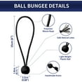 thumbnail image 3 of 6 Inch Ball Bungee Cords, Heavy Duty UV Resistant Elastic Strap, Reusable Tie Down Cord with Balls, Indoor Outdoor Cords for Golf Net, Soccer Goals, Camping, Tent Poles, Hose (Black, 50 Pack), 3 of 5