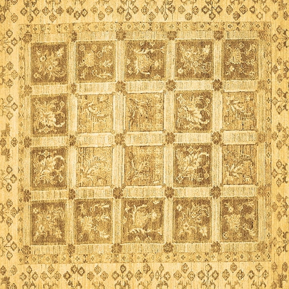 Ahgly Company Indoor Square Abstract Brown Modern Area Rugs, 4' Square