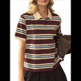 thumbnail image 3 of Blusas Informales de Corta para Mujer, Estilo Ejecutivo, con Cuello en V, para Verano, 2025, con Cuello Básico Ajustado Marrón Oscuro L, 3 of 9