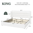 thumbnail image 6 of Amolife King Size Lift Up Storage Bed Frame With Upholstered Wingback Headboard, Hydraulic Support, No Box Spring Needed, White, 6 of 11