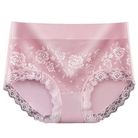 Cotton Panty Underwear Women Breathable Comfortable Briefs High Waist Butt-lifting Everyday Comfort Panties (XX-Large  Pink 01)