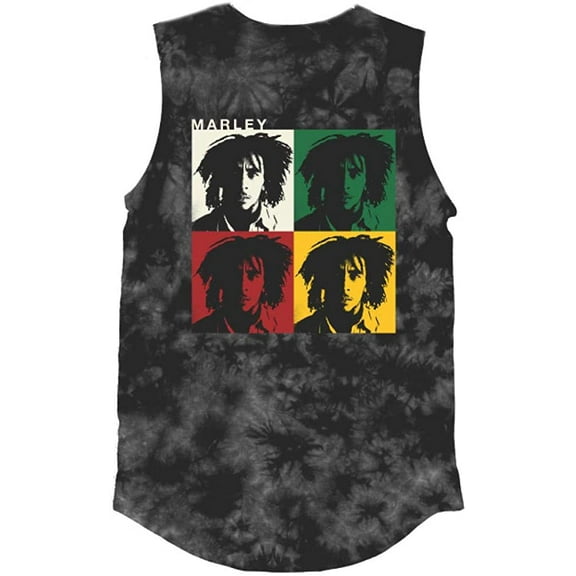 Bob Marley Faces Tie Dye Juniors Tank Top