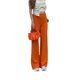 thumbnail image 5 of VISgogo Pantalones casuales de primavera y verano para mujer Pantalones de pierna ancha fruncidos con banda elástica de color sólido VISgogo moda, 5 of 8