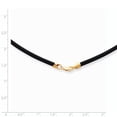 thumbnail image 2 of Primal Gold 14 Karat Yellow Gold 2mm 18-inch with Yellow Clasp Black Rubber Cord Necklace, 2 of 2