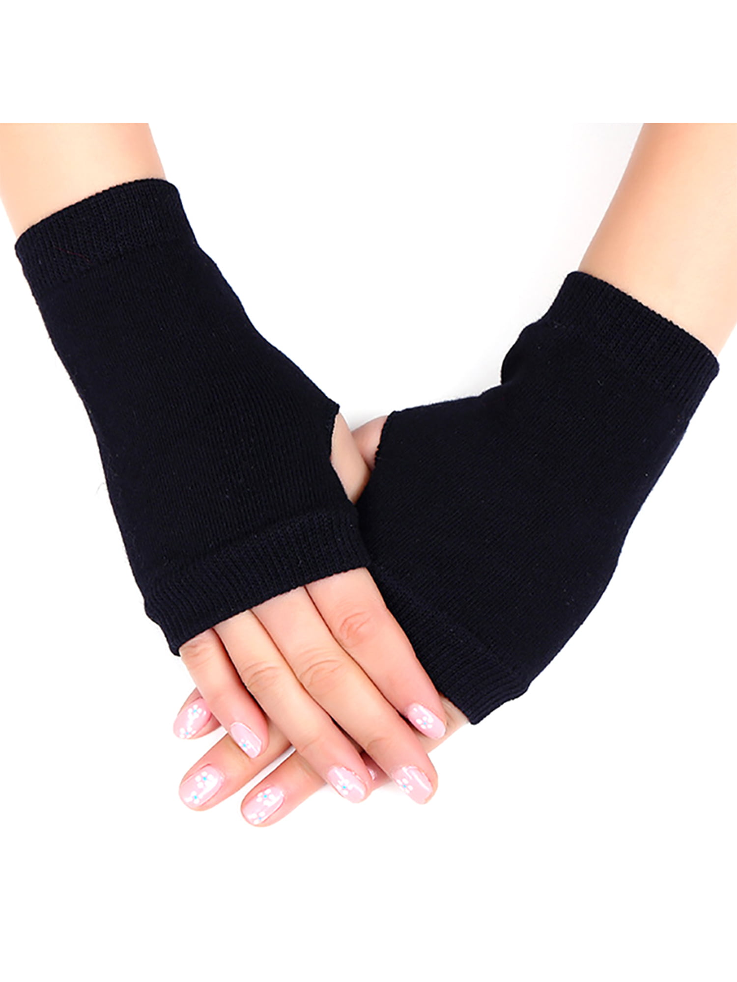 Half Finger Gloves for Winter Women Soft Warm Wool Knitting Arm Gloves