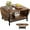 Brown, variant on Folding Coffee Table with Storage - Extendable Lift Top, Retro Brown