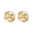 thumbnail image 2 of KoolJewelry 14k Tricolor Gold Love Knot Stud Earrings, 2 of 4