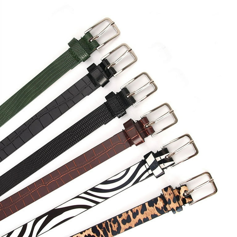 Kuorak Women Thin Belt Zebra Leopard Print Faux Leather Kuorak Women Thin Belt Zebra Leopard Print Faux Leather