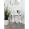 thumbnail image 4 of Kate and Laurel Celia Glam Round Side Table, 18.25 x 18.25 x 22, White and Silver, Modern Minimalist Accent Table for Storage and Display, 4 of 7