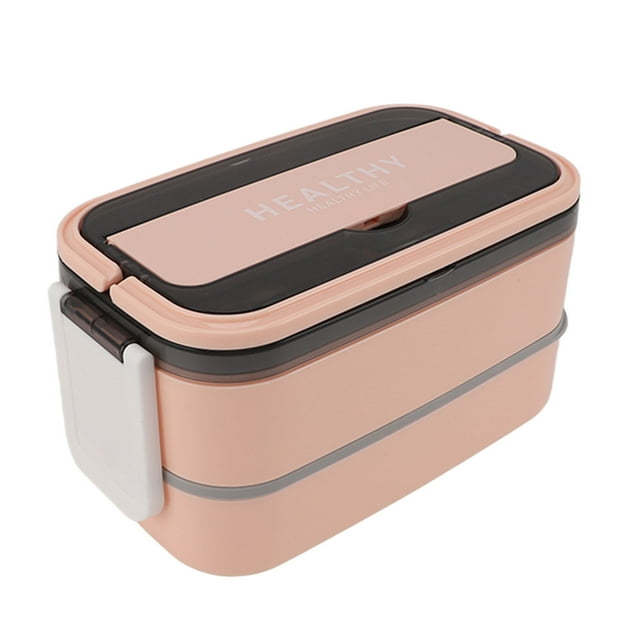 CHICIRIS Lunch Box, Lunchbox, Bento Boxes, Double Layer, 1400ml With Cutlery, Stainless Steel, With Cutlery, Portable Bento Box For Work, School, Office