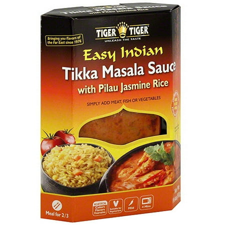 Tiger Tiger Easy Indian Tikka Masal Sauce With Pilau Jasmine Rice,19.4 oz (Pack of 6)