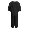 thumbnail image 5 of NMMUED Pants Sets Women 2 Piece Outfits Capri Sets Women 2 Piece Outfits Lounge Sets for Women Matching Sets Women Clothing Travel Outfits for Women, Black XXL, 5 of 5