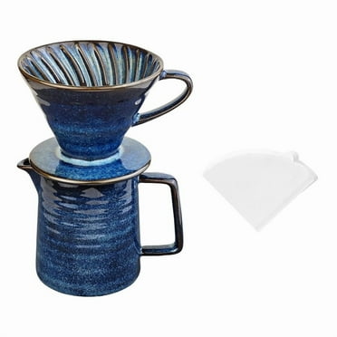 Pour over Coffee Maker,Ceramic Maker with 40 Pcs Paper Filter,10oz/300ml Dripper