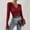 Wine, variant on Daiosportswear Lace Bodysuit for Women Long Sleeve V Neck Body Suits，Shorts for Women